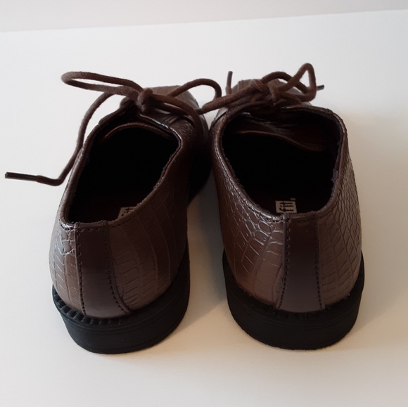 Smartfit brown boys tie oxfords with croco… - Picture 2 of 5